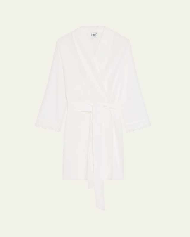 Conny Lace-Trim Cotton Robe